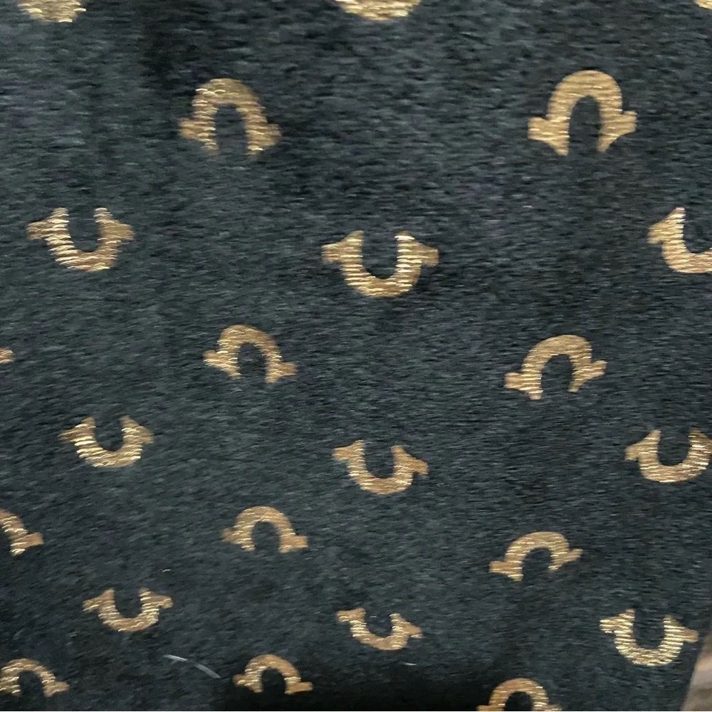 NWT True Religion Fleece Pajama Lounge Pants Black/Gold Unisex Comfy Size Large